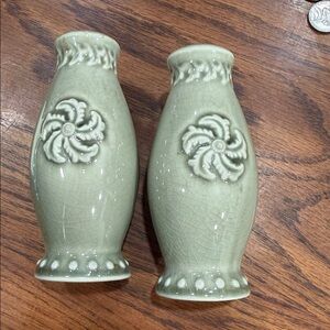 Artisan Sage Green Ceramic Vases